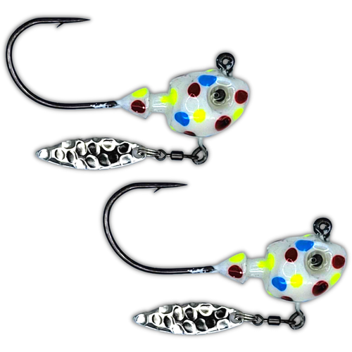 Big Sky Wonderbread Hecla Hammer jig showing glow finish and baitfish profile