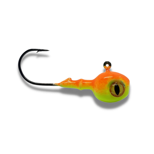 Orange Top Lemon Bottom Snake Eye walleye jig