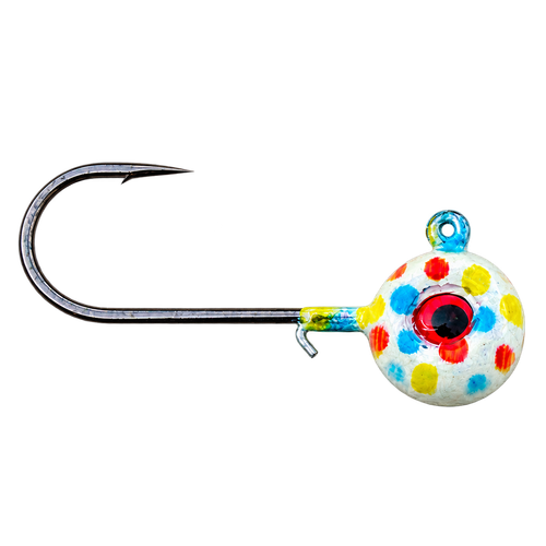 Big Sky Red EyeCon Wonderbread jig  with red eye detail and glow finish