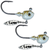 Big Sky White Gold Splash Hecla Hammer jig on white background showing white and gold baitfish profile