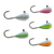 Walleye Crack 2.0 Full Set with five assorted-color walleye fishing jigs