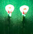 Lemon / Orange Erie Stand Up Rattle Jigs showing glow effect
