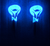 Purple / Gold Erie Stand Up Rattle Jigs showing glow effect