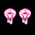 Pink / White Erie Stand Up Rattle Jigs showing glow effect