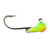 Rock & Roll Ball Rattle Perch jig with green, chartreuse and orange Kryptonite Glow finish, built-in brass rattle and Eagle Claw hook