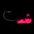 Rock & Roll Ball Rattle Pink Purple Splash jig with pink and purple Kryptonite Glow finish, built-in brass rattle and Eagle Claw hook