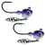 Two 1/2 oz White Purple-Hecla Hammer jigs included in the Hecla Pro 12 Pack.