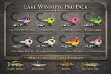 Lake Winnipeg Pro Pack with proven Hecla Hammer colors and key weights