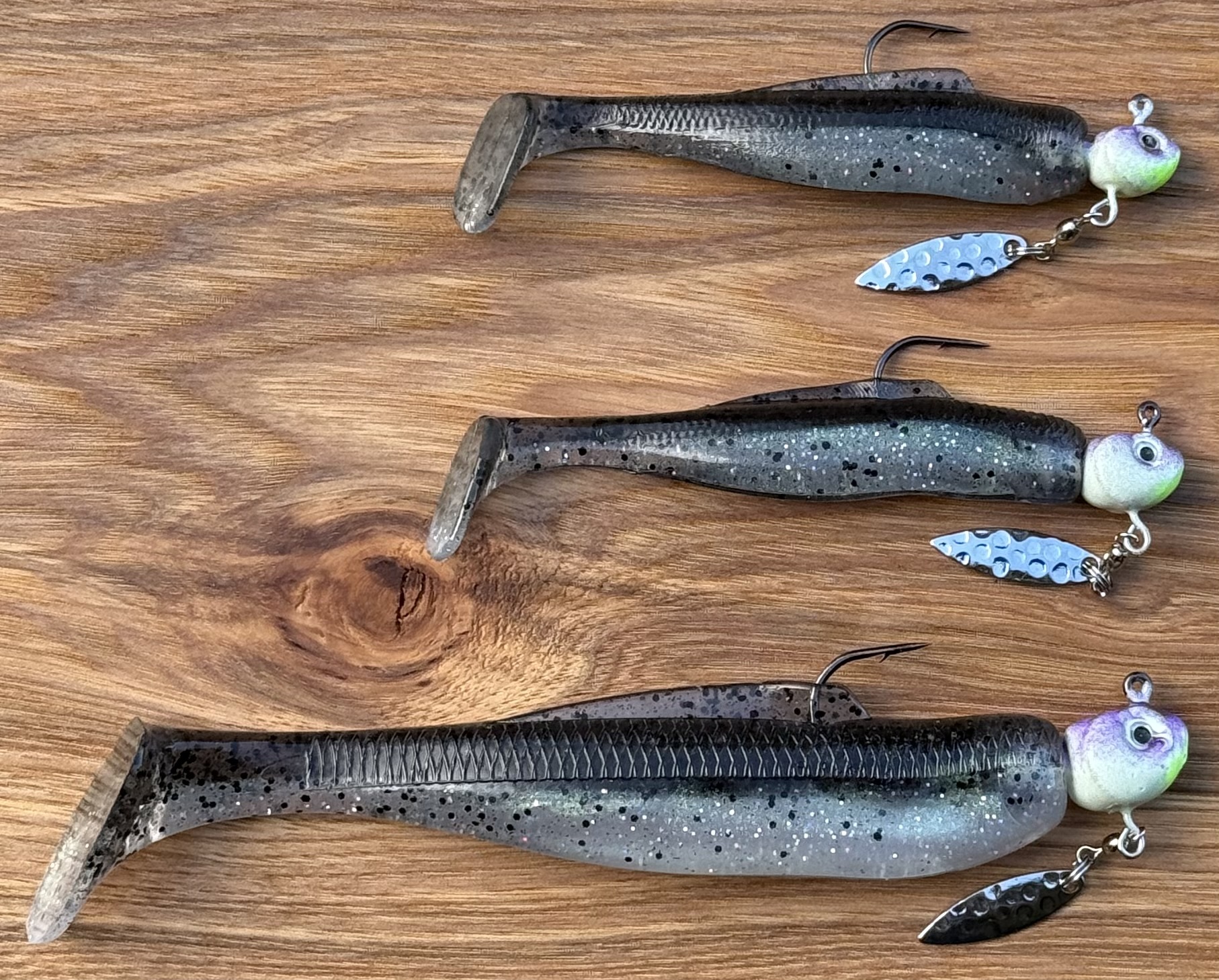 Hecla Hammer rigged with a plastic bait for added profile and vibration