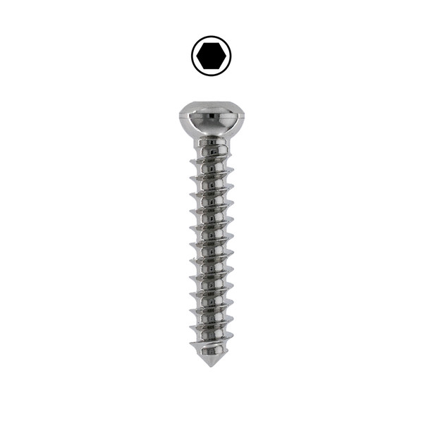 3.0mm Cancellous Full Thread Screw, Non Self-tap, Hex, Stainless-10mm