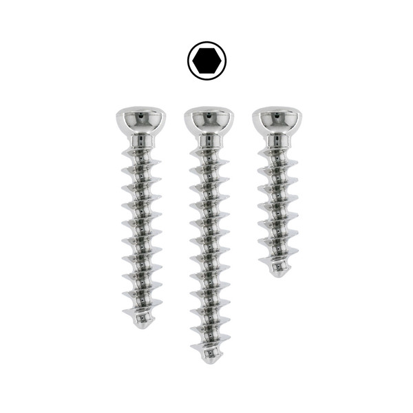 4.0mm Cancellous Full Thread Screw, Non Self-tap, Hex, Stainless-10mm