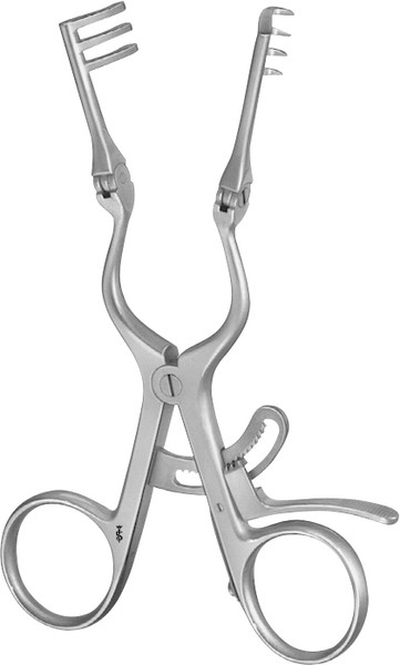 Aesculap Baby-Adson Self Retaining Retractor 3x4 Prongs, Semi-Sharp 165mm, 6.5none