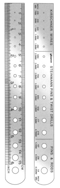 gSource K-Wire Ruler and Pin Gauge, Measures up to 6none