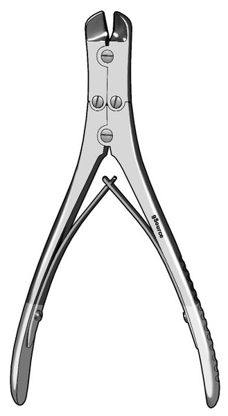 gSource Wire Cutter Double Action 7none, Angled, Tungsten Carbide, Maximum Capacity 1.6mm [.062none]