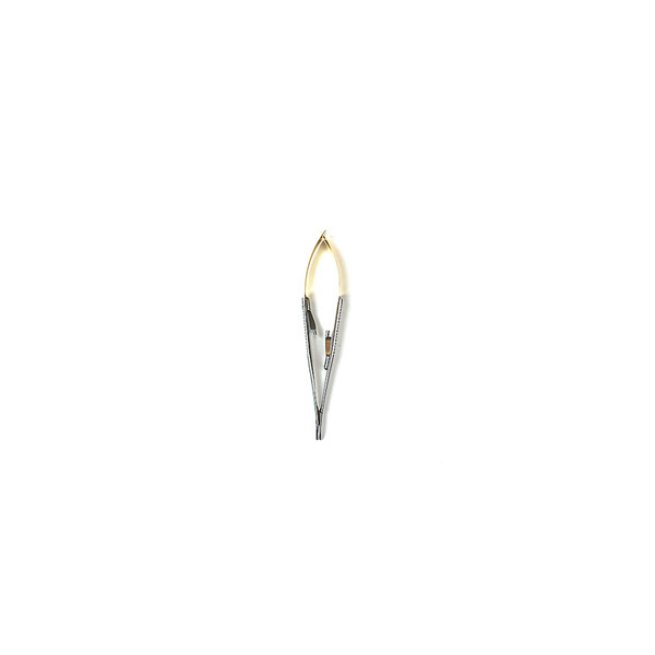 Vet Spectrum Castroviejo Needle Holder, 5.5 in, Curved, Serrated, TC, 0.3mm Jaw, without lock