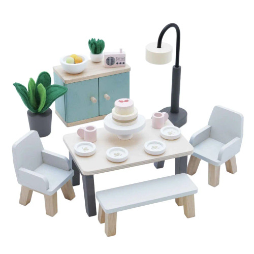 Wooden Dolls House Dining Room Furniture