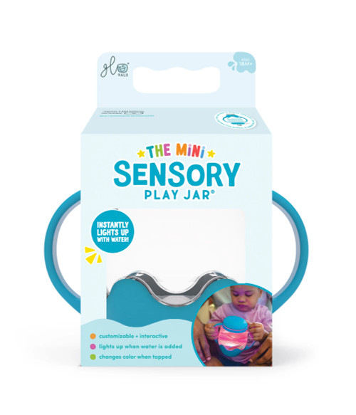 Glo Pals Mini Sensory Jar and Silicone Fun Filler Bundle-BLUE