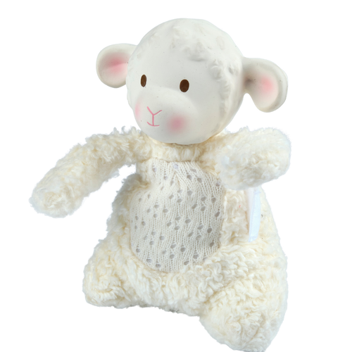 Bahbah the Lamb Baby Soft Toy w/ Natural Rubber Teether Head