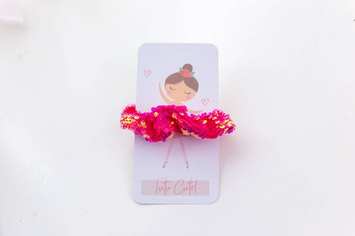 Sequin Scrunchie - Hot Pink