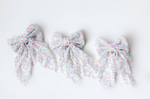Rainbow Sequin Hair Bow: Clip