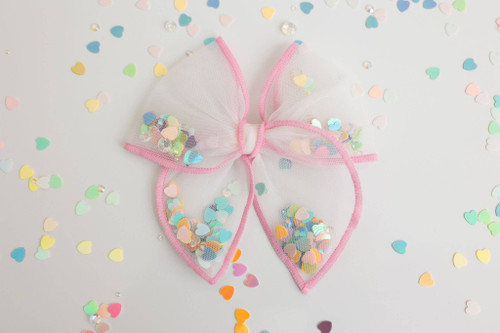 Mesh Shaker Bow - Pastel Pop - Small: Clip