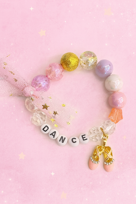 Crushed Glass Bead Stretch Bracelet - Dance