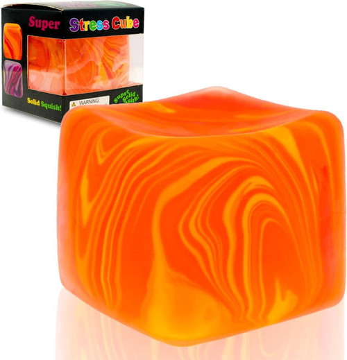 Relaxing Squeeze Stress Swirl Cube - Orange