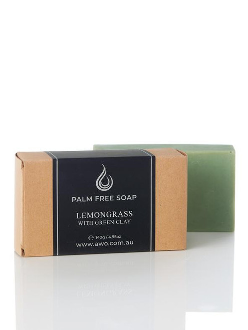 Natural Homemade Soap- Lemongrass with Green Clay- Palm Oil Free | AWO