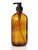  Amber Glass Bottle (500ml) with Black Lotion Pumps 
