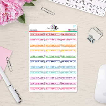 Clear / Transparent Rescheduled Rainbow Stickers - S385