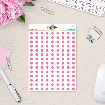 Clear Pink Pastel Dot Planner Stickers - S415