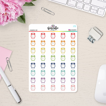 Alarm Clock Vinyl Planner Stickers - S058