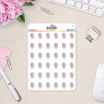 Unicorn Reading Vinyl Planner Stickers - S070