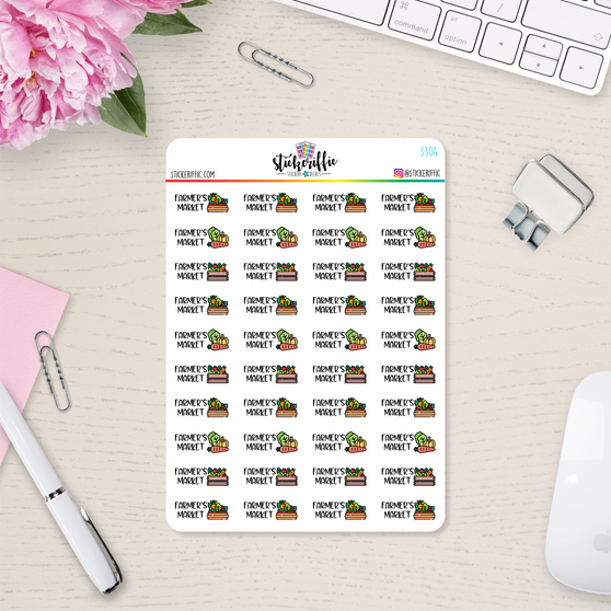 Farmers Market Vinyl Planner Stickers - S304