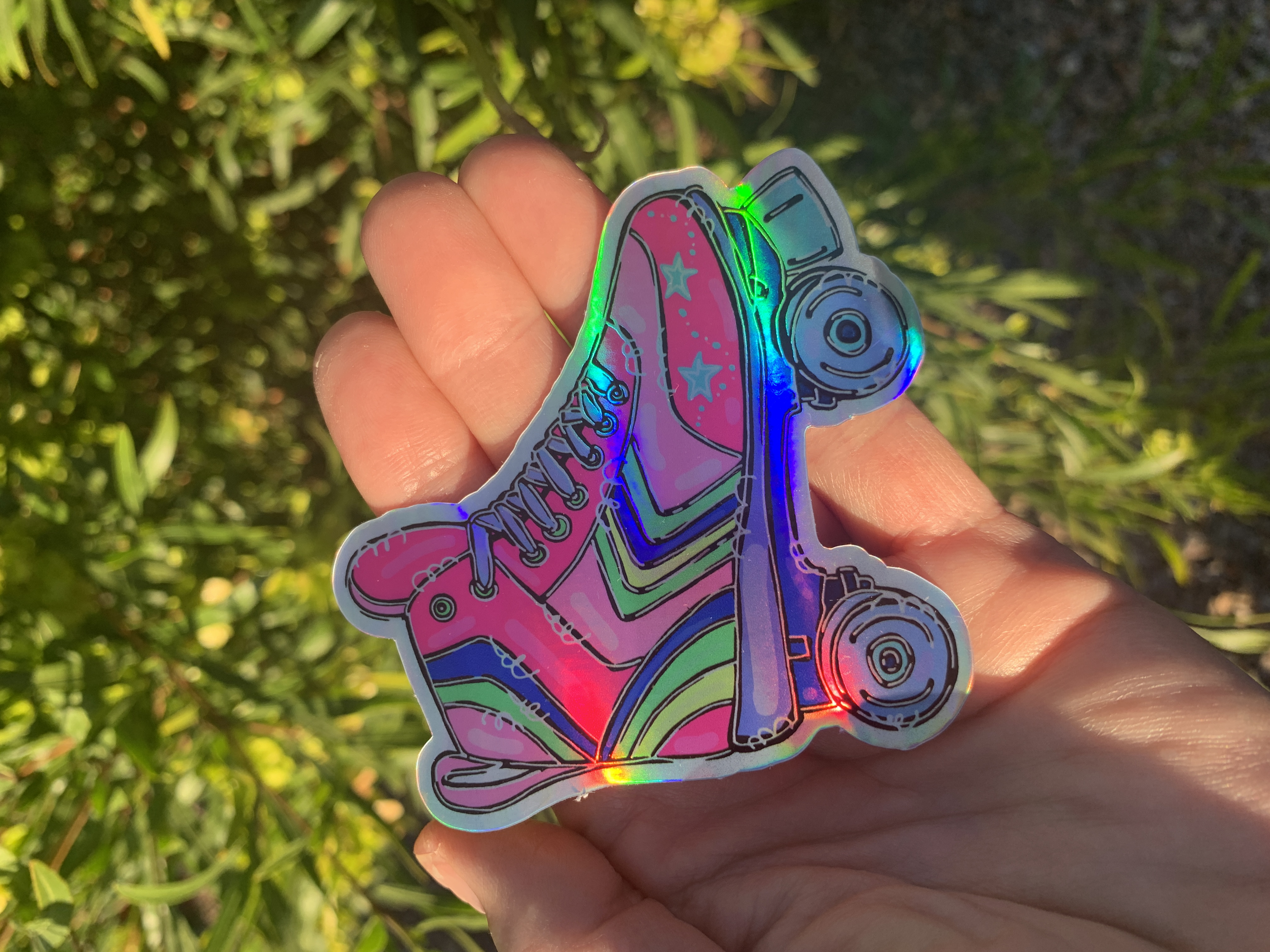 Roller Skate Holographic Sticker