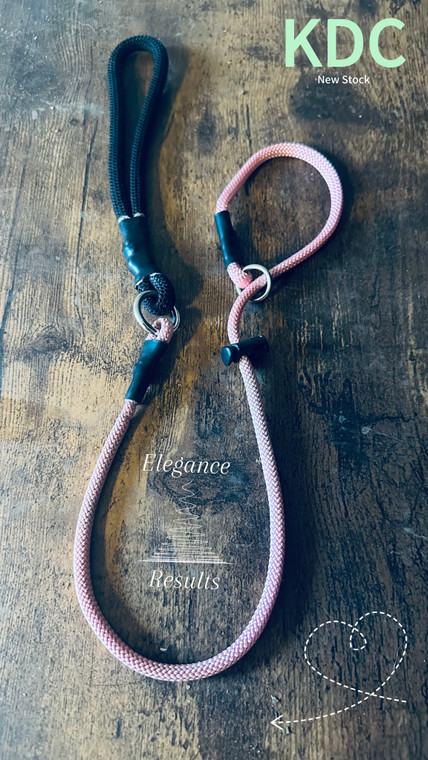 Pink slip lead with black handle