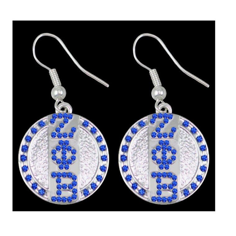 Zeta 3 Letter Button Earrings