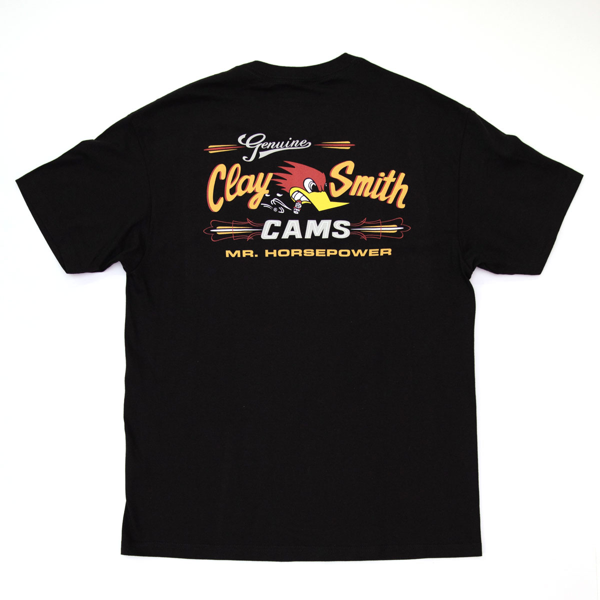 Genuine Clay Smith Cams Black Shirt with Mr. Horsepower Logo - Nic