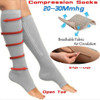 Overt Compression Zipper Socks - Knee High Zip, Open Toe & Solid Color Socks for Leg Support & Pain Relief - Gray Overt Compression Zipper Socks - Knee High Zip, Open Toe & Solid Color Socks for Leg Support & Pain Relief - Gray