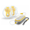 Medela Freestyle Hands-Free double electric breast pump with wearable cups and pocket-sized pump unit on white background