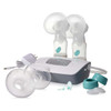 Evenflo Advanced double electric breast pump with portable lightweight design on white background