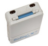 Close-up of BioStim M7 digital TENS unit display – shows settings for pulse rate, pulse width, and intensity