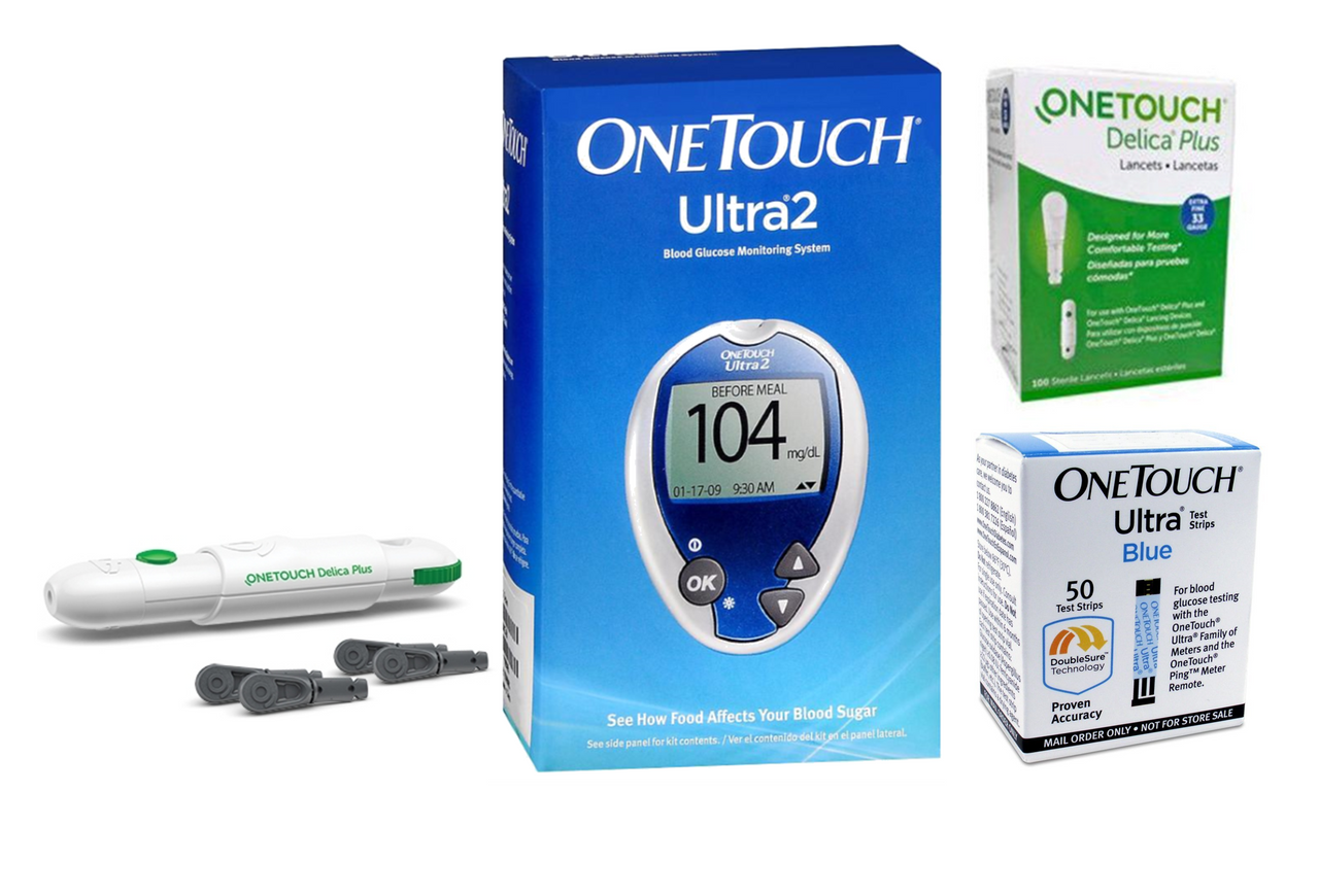 Onetouch Ultra 2 Meter Kit Ultra 50 Test Strips And Delica 33g
