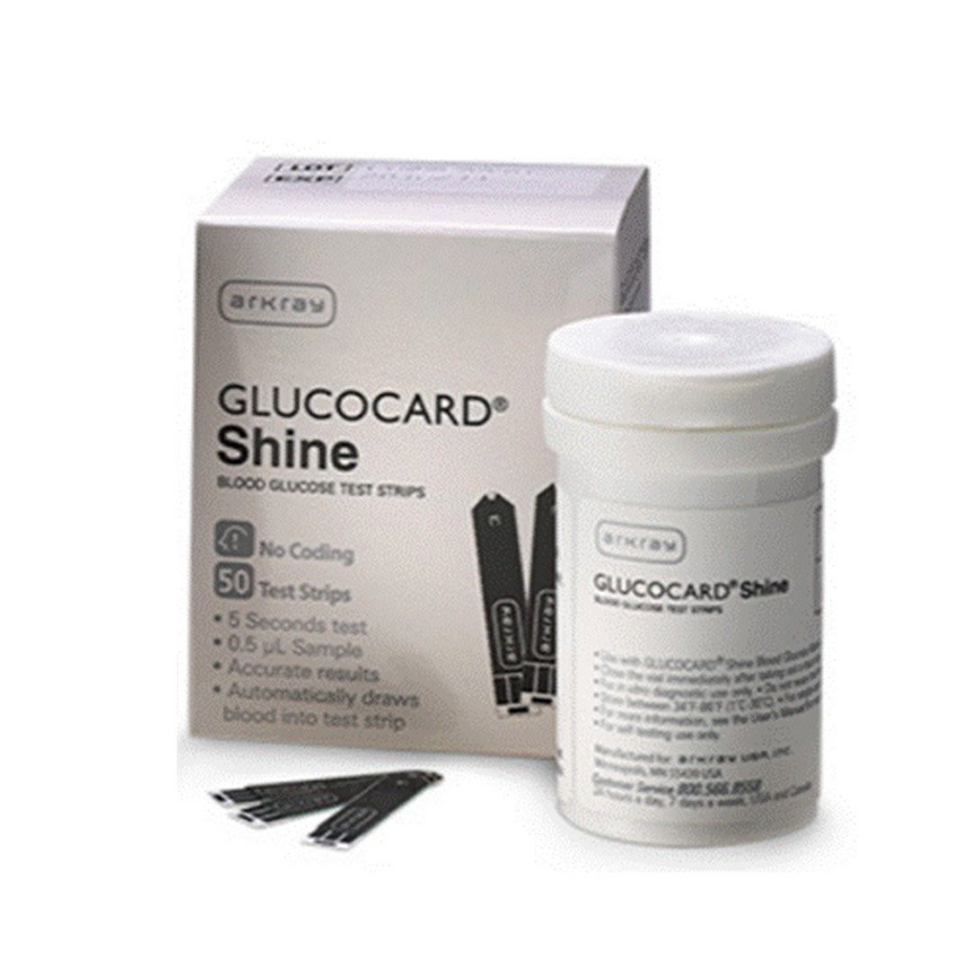 Buy Arkray Glucocard Shine Meter with Shine 50 Test Strips Online in