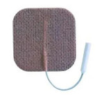 C-Series 3165F foam electrode front view – white square pad with pigtail connector for secure lead wire attachment
