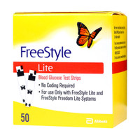 Abbott FreeStyle Lite Meter [+] Freestyle 50 Test Strips For Glucose Care