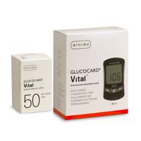 Arkray Glucocard Vital Meter [+] Vital 50 Test Strips For Glucose Care
