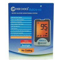 Clever Choice Voice HD Meter [+] Pharmacist Choice 100 Test Strips, Lancing Device & Lancets For Glucose Care