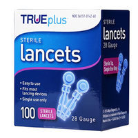 TRUEplus Universal Twist Top 28 Gauge 200 Lancets - 2 Box 100
