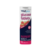TRUEplus Glucose Tablets Raspberry 10Ct - 3 Pack